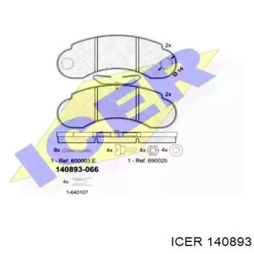 Купить 140893 Icer Колодки тормозные