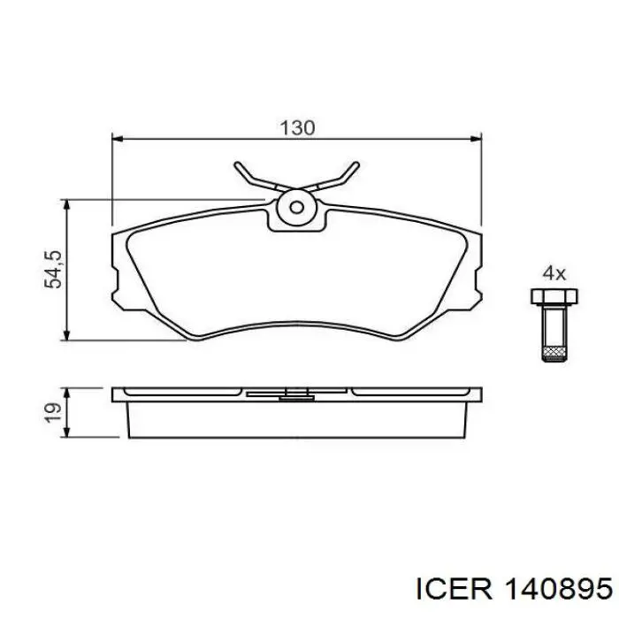 Передние тормозные колодки 140895 Icer