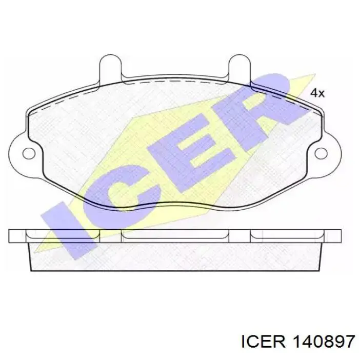 140897 Icer колодки тормозные передние дисковые
