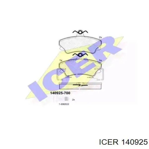 Передние тормозные колодки 140925 Icer