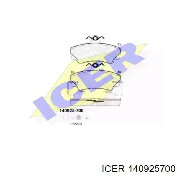 Передние тормозные колодки 140925700 Icer