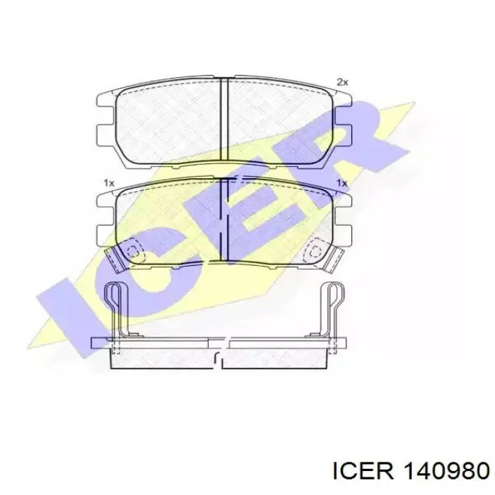 140980 Icer колодки тормозные задние дисковые