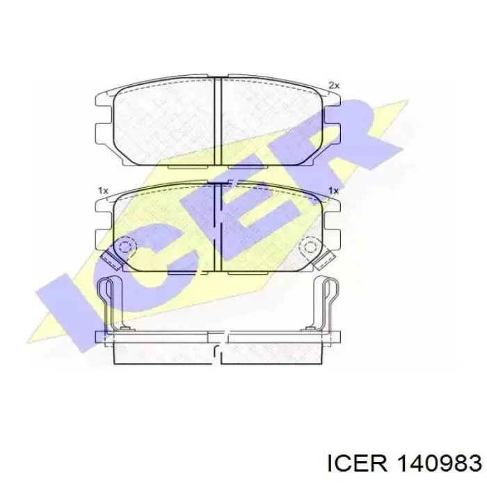 Задние тормозные колодки 140983 Icer