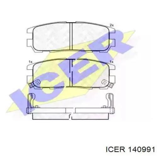 Задние тормозные колодки 140991 Icer