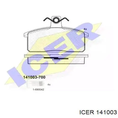 Передние тормозные колодки 141003 Icer