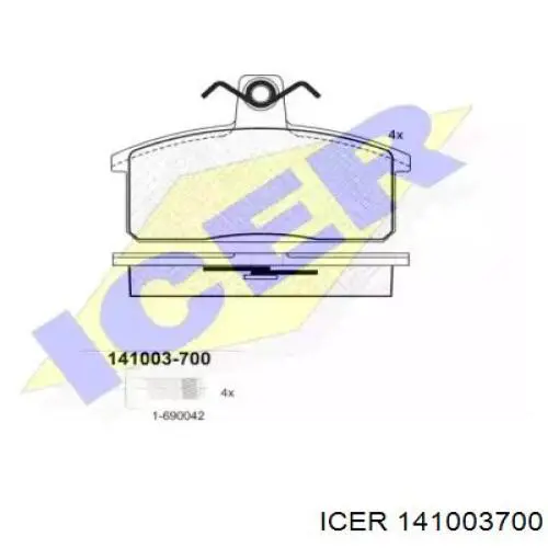Передние тормозные колодки 141003700 Icer