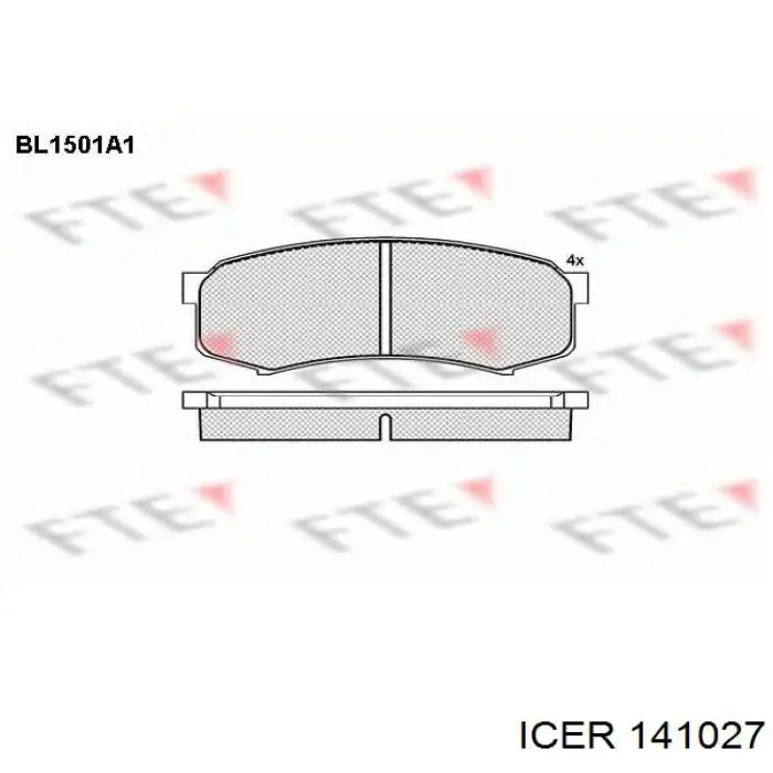 Купить 141027 Icer Колодки тормозные задние, дисковые