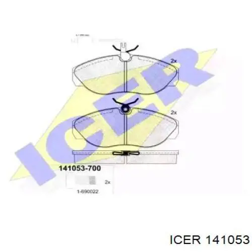 141053 Icer колодки тормозные передние дисковые