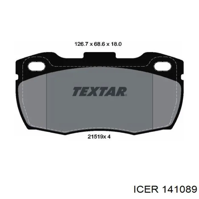 Передние тормозные колодки 141089 Icer
