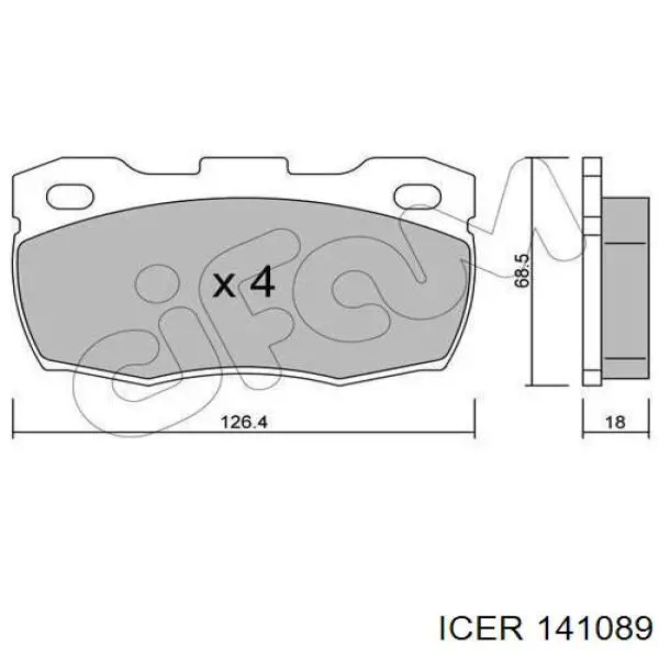 141089 Icer Колодки передние