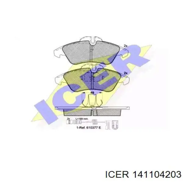 141104-203 Icer колодки тормозные передние дисковые