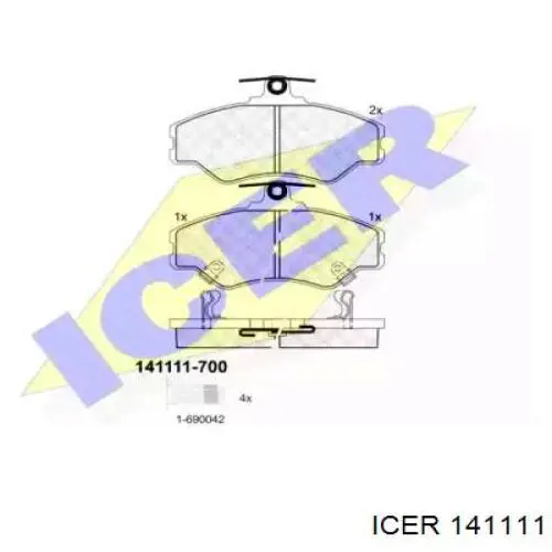 141111 Icer передние тормозные колодки