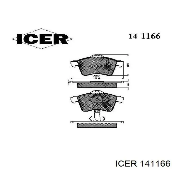Купить 141166 Icer Колодки тормозные