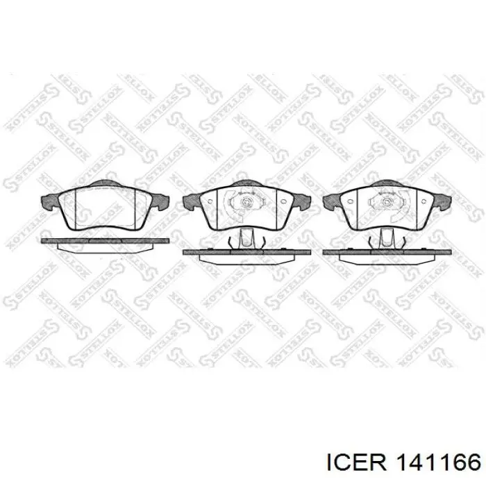 Передние тормозные колодки 141166 Icer