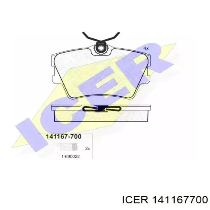 141167-700 Icer колодки тормозные задние дисковые