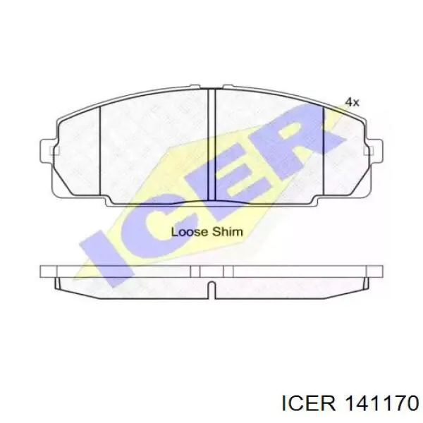 Передние тормозные колодки 141170 Icer