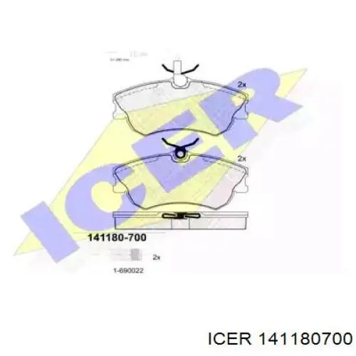 Передние тормозные колодки 141180700 Icer