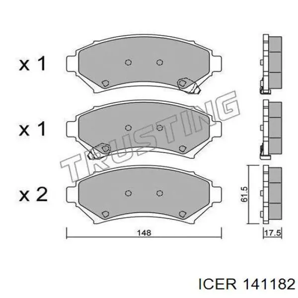Колодки Icer 141182 цена, от 25.20 USD