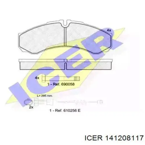 141208-117 Icer колодки тормозные задние дисковые