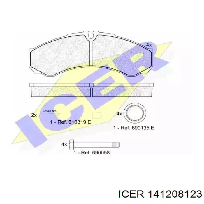 Задние тормозные колодки 141208123 Icer