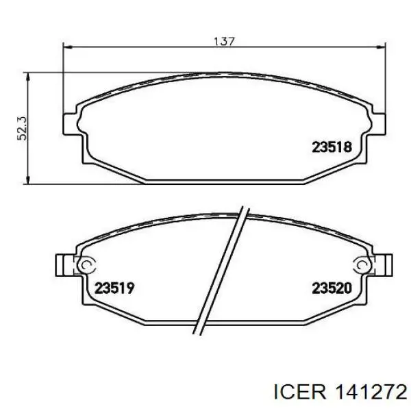 Передние тормозные колодки 141272 Icer