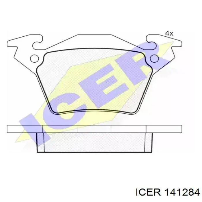 Задние тормозные колодки 141284 Icer