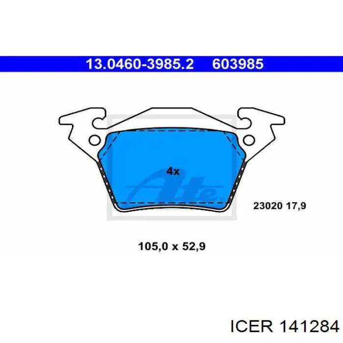 Колодки дисковые  Icer 141284 цена, от 14.93 USD