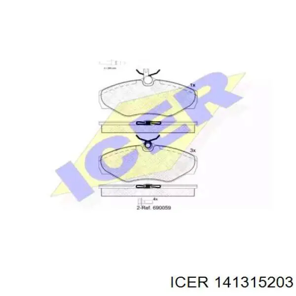 Передние тормозные колодки 141315203 Icer