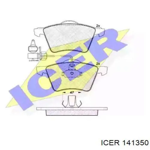 Передние тормозные колодки 141350 Icer