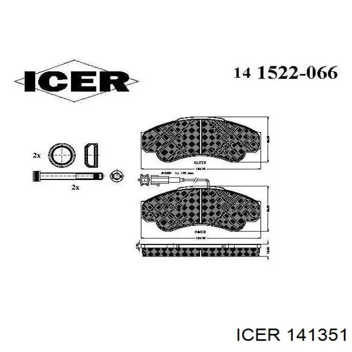 141351 Icer Колодки тормозные дисковые комплект