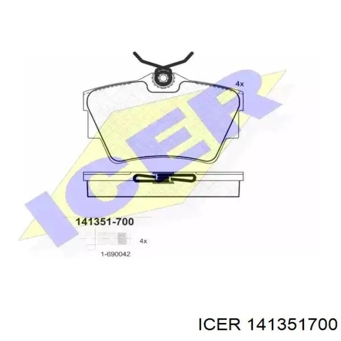 Задние тормозные колодки 141351700 Icer