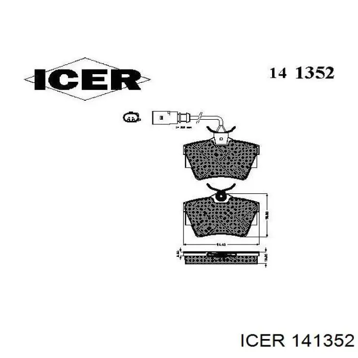 Задние тормозные колодки 141352 Icer