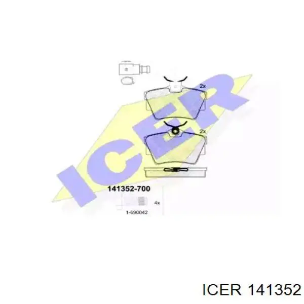 Задние тормозные колодки 141352 Icer