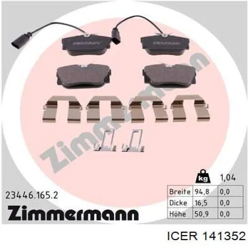 Колодки дисковые  Icer 141352 цена, от 16.66 USD