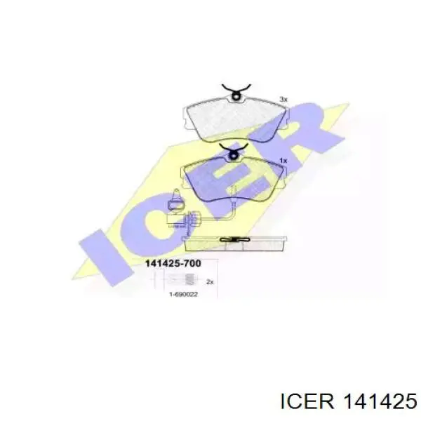 Передние тормозные колодки 141425 Icer