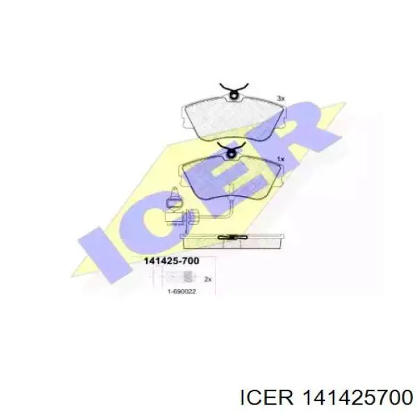 Передние тормозные колодки 141425700 Icer