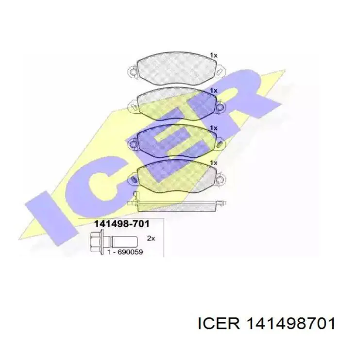 Передние тормозные колодки 141498701 Icer