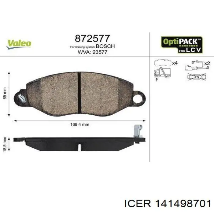 141498701 Icer Колодки передние