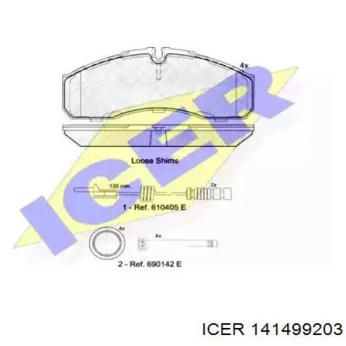 Передние тормозные колодки 141499203 Icer