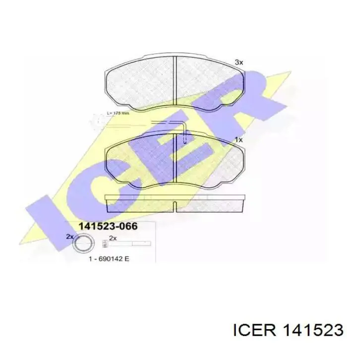 Передние тормозные колодки 141523 Icer