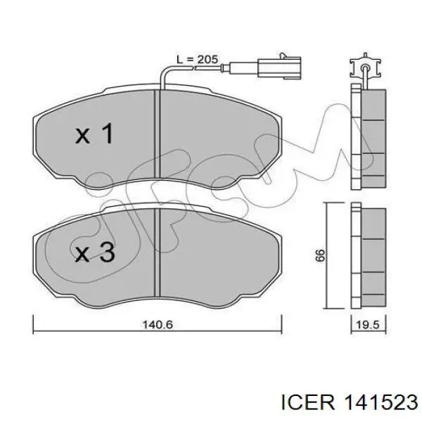 141523 Icer Колодки передние