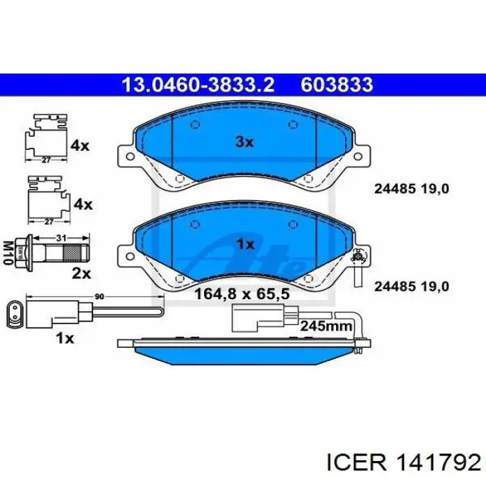 Колодки Icer 141792 цена, от 32.13 USD