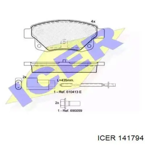 Колодки дисковые  Icer 141794 цена, от 19.42 USD