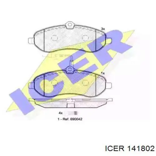 141802 Icer Колодки передние