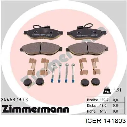 Колодки Icer 141803 цена, от 32.25 USD