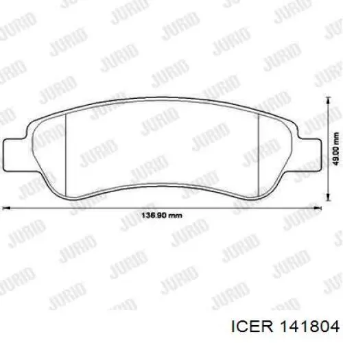 Колодки дисковые  Icer 141804 цена, от 15.22 USD