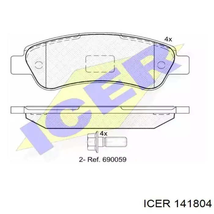 Задние тормозные колодки 141804 Icer