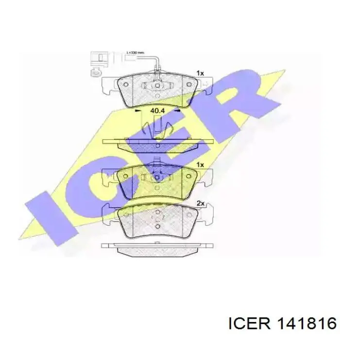 Задние тормозные колодки 141816 Icer