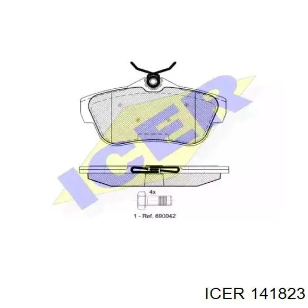 Задние тормозные колодки 141823 Icer