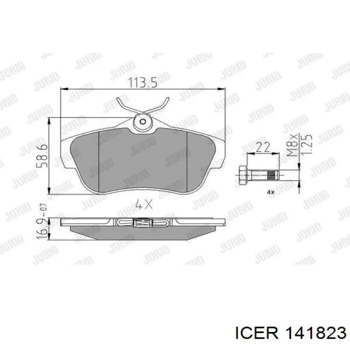 Задние тормозные колодки 141823 Icer